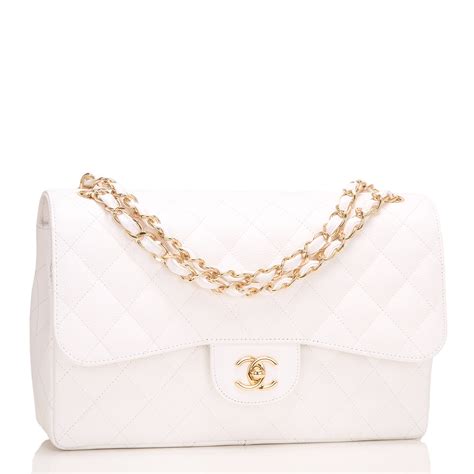 chanel classic white caviar|White Quilted Caviar Leather Classic Medium Double Flap Bag.